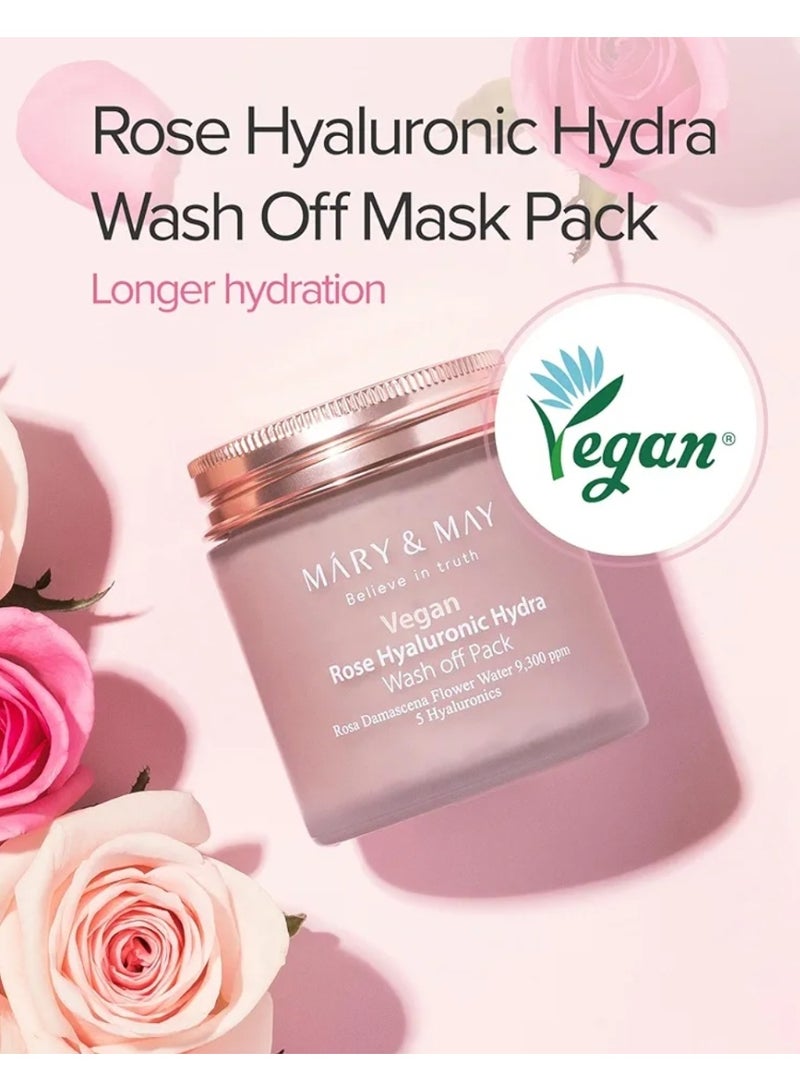 Mary & May, Rose & Hyaluronic Hydra  Wash Off Pask, 4.4 oz (125 g) - Image 2